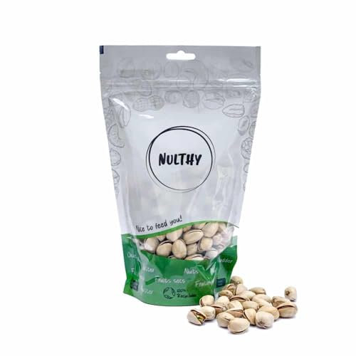 NULTHY - 1kg Pistacho en Cáscara Natural - Sin Sal - Frutos Secos Naturales - Origen España - Cultivo Convencional - Sin Gluten - Vegano