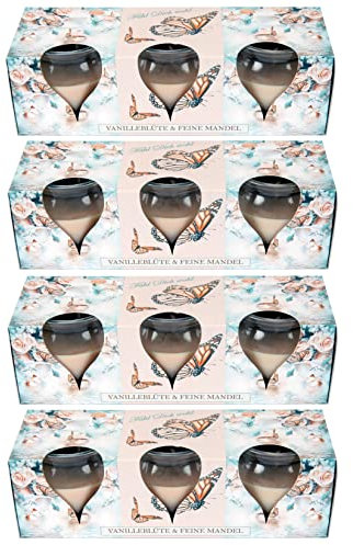 HS Candle Duftkerzen (Butterfly Selection) Selection 12er Pack im Glas, lange Brenndauer und angenehmer Duft