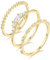 Titaniumcentral 1.5mm Damen Schmal Vorsteckring 14K Vergoldet Zirkonia Ewigkeit Knöchelringe 3 Stücke Ehering Ringe Set (67 (21.3))