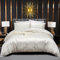 Luofanfei Satin Bettwäsche 135x200 4teilig Beige Weiß Glanzsatin Sommer Bettwäsche Set Glänzend Luxus Uni Seide Reissverschluss Bettbezug Set mit Gestreift Muster und Kissenbezüge 80x80 cm