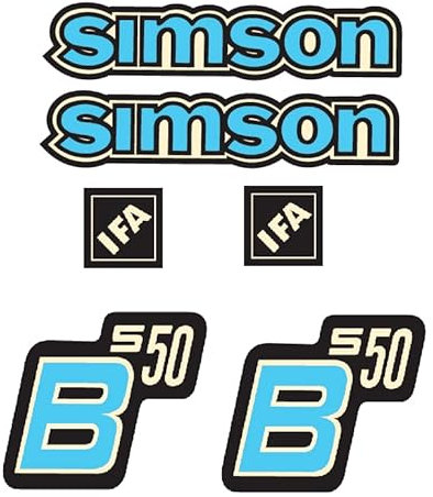 Simson S50B IFA Blau Aufkleberset Retro DDR 6 teilig