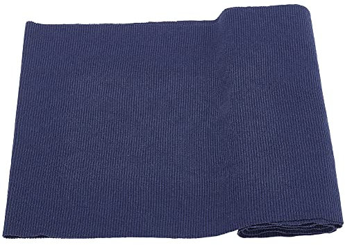 BENECREAT Elastischer Rippstrickstoff Für Bündchen, Rippenstoff Aus Preußischblauer Faser Für Den Kragenbesatz Am Bund, Weltkante, 60x20x0.2 cm