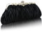 Milky Way Women's Clutch Satin Black Clutch Bags for Women Pleated Small Ladies Purse With Detachable Chain Elegant Handbags for Wedding Bridal Prom Cocktail Party Evening Bag