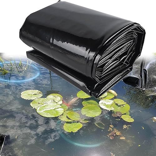 SEVSO Wasserdicht Teichfolie 3X3m 2X4m 4X5m 8X10m, Schwarz Flexible Membran Teichfolien Für Fischteiche, Bachläufe, Springbrunnen Und Wassergarten,7 * 7m