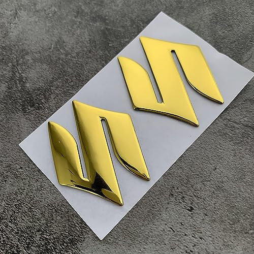 abrupt Logo Auto Emblem für Suzuki S-Cross 3D, Abzeichen Logo Buchstaben Wort Emblem Aufkleber, Zeichen Emblem Logo Abzeichen Sticker Abziehbilder,B Gold