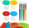 Kinder Farbbecher und Pinsel Set, 4 Farben Pinselbecher Malbecher mit Auslaufschutz Deckel für DIY Kunsthandwerk