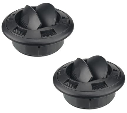 JNNJ 2 Piezas Salida De Aire Acondicionado De Autobús, Salida De Aire Caliente 75mm Para Caravana, Interruptor Ventilación Techo Deflector Aire, Louvered Dashboard Perilla Electroplaca Para RV