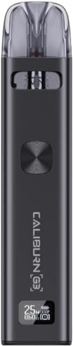 Uwell Caliburn G3 Schwarz | Vape/E-Zigarette im Pod-System - 2,5ml Tank, 900mAh, OLED-Display, USB-C, SideFill, MTL - Kompakt & Perfekt für Einsteiger