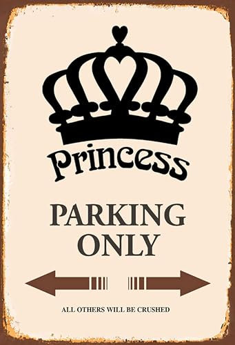 Ontrada Holzschild 12x18cm Princess parking only Korona Holz Schild