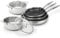 Qdesign - Set de 3 Poêles 20/24/28 cm en Acier Inoxydable Triply Revêtement Nid d'Abeille Antiadhésif + 2 Faitouts 22/26 cm + 2 Couvercles en Verre 22/26 cm