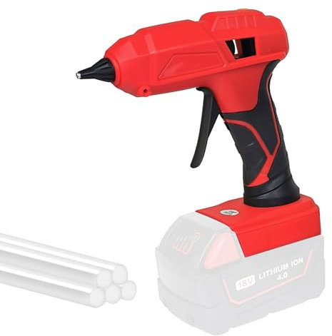 Heißklebepistole, 7mm11mm Klebepistole, 40W 100W Akku-Heißklebepistole,Kompatibel mit M-a kita-Akku 20V Bastelwerkzeug mit 5 Klebesticks, Ohne Batterie (Milwauke, 40W 7mm)