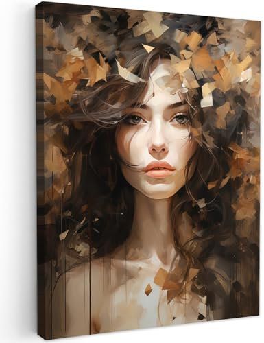 MuchoWow© Leinwand Bilder 60x80 cm Wanddeko Wohnzimmer Aesthetic Room Decor Deko Zimmer Wandbilder Modern Fotogeschenke Frau - Kunst - Porträt - Abstrakt