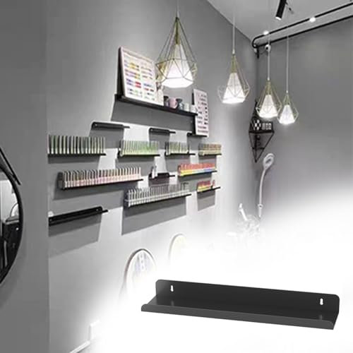 Vibeo Nail Polish Racks for The Wall, Wall Mounted Nail Polish Holder Organizer Stand, Small Lipstick Perfume Paint Storage Racks, Easy to Fit (Color : Black, Size : 75cm(29 1/2))