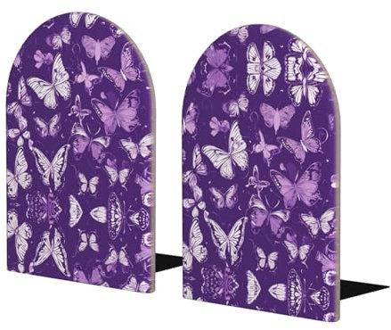 Serre-livres Motif papillons Violet