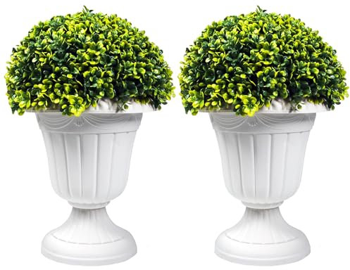 Sunnyglade Künstlicher Buchsbaum-Kugelbaum aus Kunststoff, 43,2 cm, künstliche Topfpflanze, UV-beständig, künstliche Pflanze im Topf für Zuhause, Tor, Innen- und Außenbereich, Terrasse, Büro,