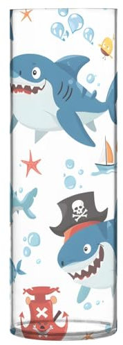 Blumenvase, unzerbrechlich, dekorativ, moderne Vase, Kunststoffvase für Büro, Zuhause, Meetingtisch, Hai und Seestern