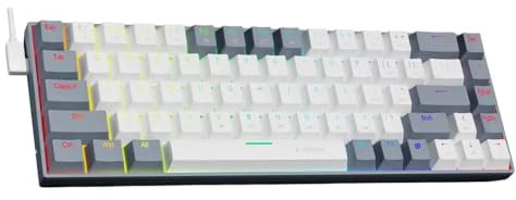 GAREGEAR E-YOOSO Z686 RGB USB 60% Mini slim Mechanical Gaming Wired Keyboard Red Switch 68 Keys