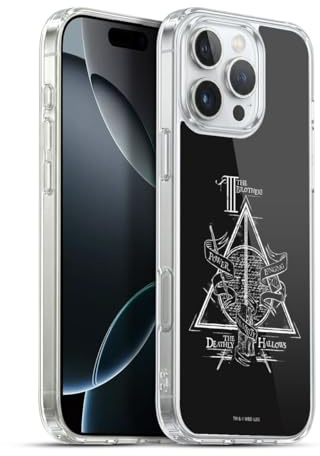 Head Case Designs Officially Licensed Harry Potter Triangle Symbol Deathly Hallows XIV Gel Case [Military Grade Protection] Compatible with Apple iPhone 16 Pro Max and Compatible with MagSafe