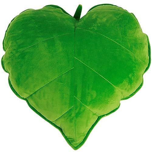 Foppla Überwurfkissen, 3D-Blätter, niedliches Kissen, dekoratives weiches Plüschkissen, Rückenlehnenkissen für Couch, Sofa, Wohnzimmer, Heimdekoration (Grasgrün)
