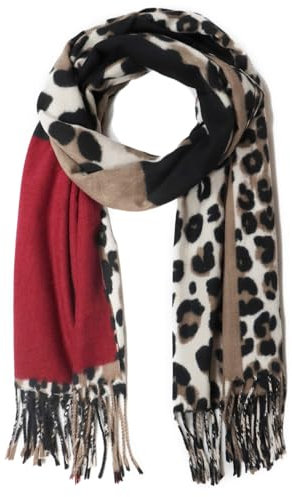 Alster Herz* XXL Schal Damen Winter, Pashmina Feel, Kuschelig Weich Warm, Winterschal Oversized mit Fransen (Weinrot)