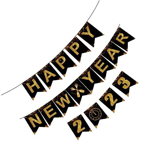JOINPAYA Frohes Neues Jahr Banner Wimpelkette Neujahrsdekoration Partyzubehör Für Haus Und Garten