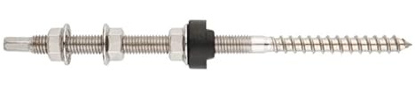 INDEX Goujon à double filetage pour la fixation des structures de panneaux solaires aux sous-structures en bois - Inox A2 10x200 - Boite de 10 - Cheville fixation