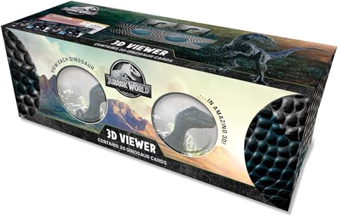 Jurassic World: Dinosaur 3D Viewer: Contains 30 cards to view in stunning 3D!: 30 Cards Featuring 3d Illustrations, Facts and Trivia + Fold-out Instructional Booklet