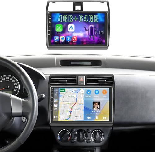 Fuluku 4+64G 10.1 Android Autoradio pour Suzuki Swift 2003-2010 | Wireless Carplay&Android Auto, 10.1 Touch Screen Radio Voiture Bluetooth 5.0/GPS/Caméra de recul/FM/WiFi/SWC