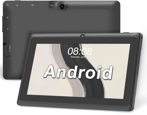 Haehne Tablet 7 Pollici Android, Doppia Fotocamera, WiFi, Bluetooth, Nero