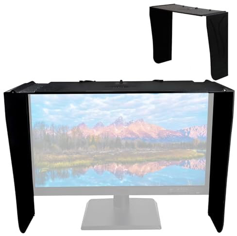 Mavdecll 17-27 Inch Computer Monitor Hood, for Monitor Width Of 41-71cm, Anti-Glare Laptop Screen Hood, Privacy Protection & Relieve Visual Fatigue, for Office, Game Halls