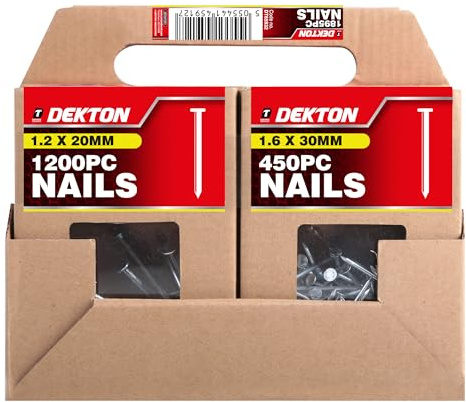 DEKTON 1895 Nail Assortment, Zinc Plated – Comprehensive Set for All Your Projects | Durable & Corrosion-Resistant | Ideal for Woodworking, Construction, and DIY | Convenient Storage Box Included