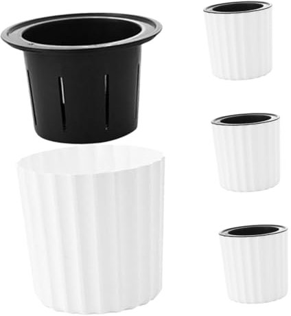 VANZACK 4piezas Bebedero Autocebante De Plástico Macetas Autorriego Blancas para Orquídeas Decoración De Interior para Plantas De Interior Adecuado para y Oficinas