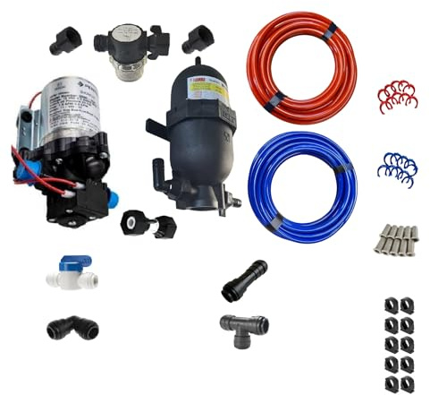 Micro 12mm Pushfit Plumbing Bundle 12v Water Pump Shurflo Campervan Motorhome (Shurflo 12v 10ltr 30psi)