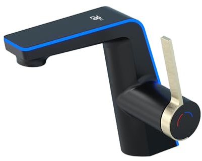 Rubinetto da bagno con indicatore di temperatura a LED, rubinetto per lavabo, miscelatore monocomando a 2 tipi di getto e tubi, rubinetto da cucina, rubinetto da bagno, rubinetto, miscelatore da bagno