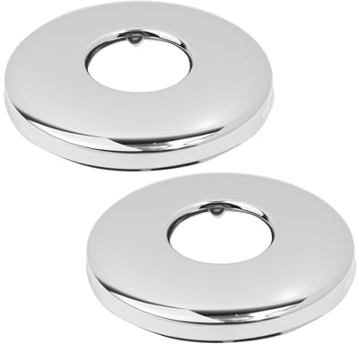 Chrome G3/4 Pipe Covers 2-Pack – Rustproof Stainless Steel Escutcheon with High Collar – Fits UK Standard Shower & Tap Pipes – Conceals Wall Gaps with Polished Finish