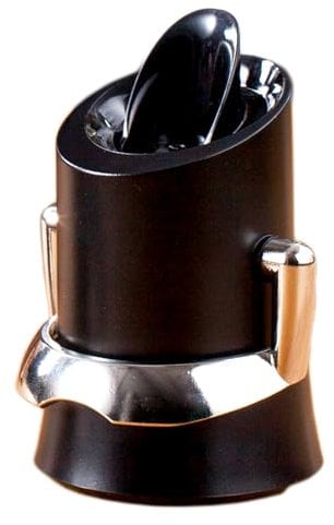 Vacu Vin Champagnerstopper & Servierer - Schwarz - 2-in-1 Stopper und Flaschenausgießer - Hält Bläschen Frisch