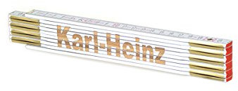 Zollstock mit Namens-Gravur zum auswählen - Name - Lasergravur - personalisiert - Geschenk - Mann - Vatertag - Geburtstag, Zollstöcke Namen:Karl-Heinz
