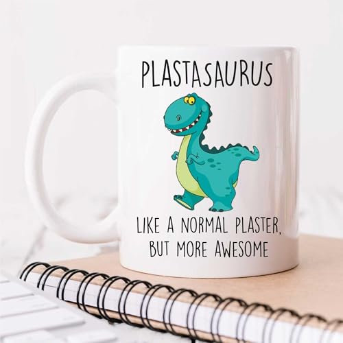60 Second Makeover Limited Plastasaurus Mug Plasterer Dinosaur Fathers Day Funny Mug Present Birthday Christmas