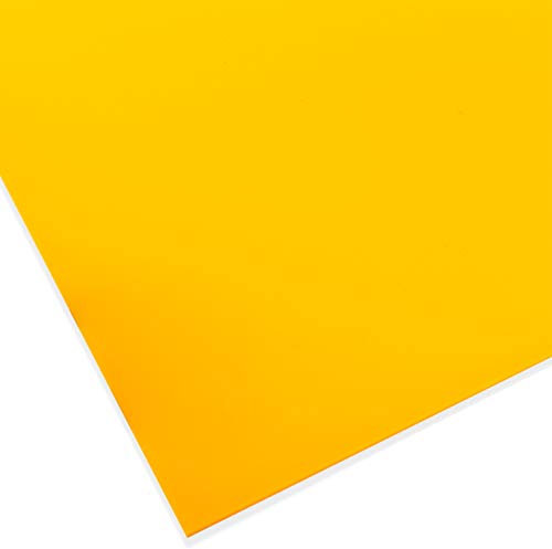 Evonik Plexiglas coloré, multi-usages et incassables en verre acrylique pour objets lumineux etc, plaque en plexiglas de 3 mm d'épaisseur, jaune