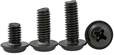 Dreneco Flanged Self-Tapping Screws Pan Head Black Galvanised Bolts M2*4mm,400 pcs