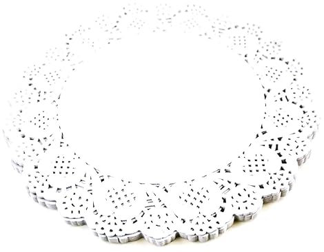 Happium 100 Stück weiße Kuchendekorationsunterlagen, Spitzendeckchen aus Papier, 32 cm, Deckchen, Einweg-Tischsets aus Papier, Kuchenverpackungsunterlagen für Hochzeitsgeschirr, Lebensmitteldekoration