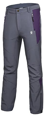 Little Donkey Andy Damen Winter Wanderhose Skihose Trekkinghose Snowboardhose, Softshell-Hose, Fleecegefüttert und wasserabweisend Grau XL