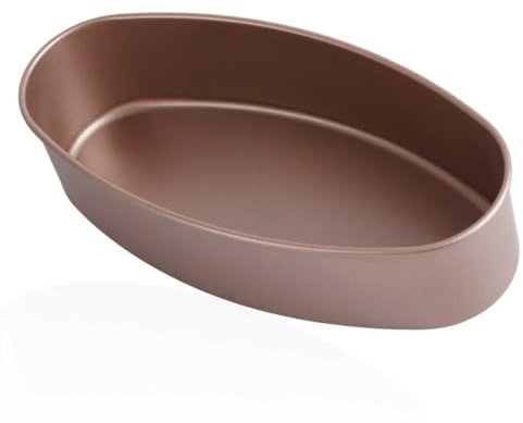 HERCHR Cheesecake Pan 9 Inch, Non-Stick Oval Shaped Cake Pan Loaf Mold