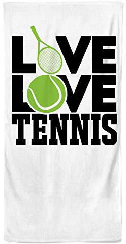 Power Towel das Coole Tennis & Sport-Handtuch mit Einer Botschaft| Verschiedene Motivations-Quotes| Größe 50 cm x 100 cm | POWERTOWEL Handtuch Mikrofaser Baumwolle (Love Love Tennis)