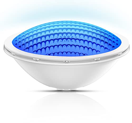 LyLmLe LED Piscina PAR56,18W Foco LED para Piscinas Iluminación Lámpara Sumergible, Impermeable IP68, 1100lm, Ángulo de haz de 120 °, Azules Puras, 12V DC/AC
