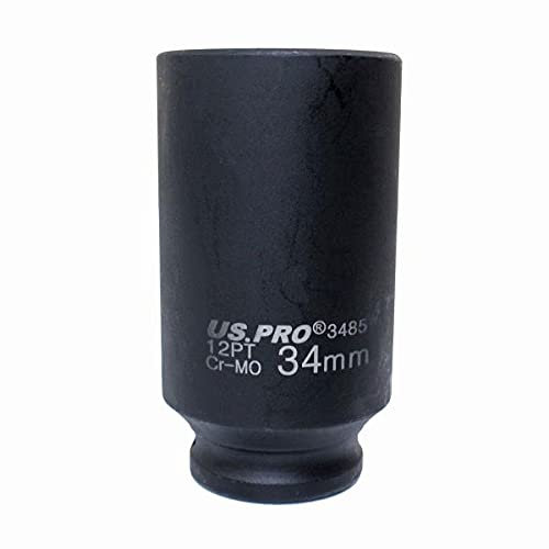 US PRO Tools 34mm 1/2 dr 12 Point Deep Hub Nut Socket, Gearbox etc 3485