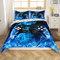 Homemissing Garçons Gaming Parure de Lit 220x240cm pour Enfants Gamer Parure Housse de Couette Jeu Vidéo Housse de Couette Room Decor Luxury Blue Flame Modern Gamepad Collection Réversible