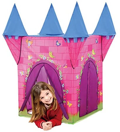 Happy Sun Prinzessinnen Castello Delle Princesse Kinder Baby Mädchen Spielzelt 110 x 110 x 132 cm Faltzelt Mindestraumgröße Ideales Baby Mädchen Geschenk Rosa
