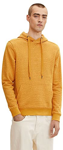 TOM TAILOR Herren Hoodie mit Streifen 1033587, 28140 - Flame Brown Injected Stripe, S