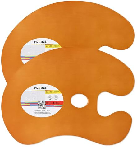 MEEDEN 2 Pack Holz Palette Öl beendet, Acrylfarbe Palette 30x40 cm, Ölfarbe Palette, Malerei Palette, Kunst Palette, Künstler Palette mit Ergonomische große Daumenloch, Oval Form